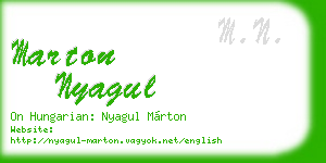marton nyagul business card