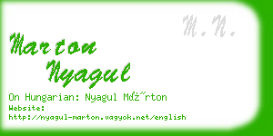 marton nyagul business card